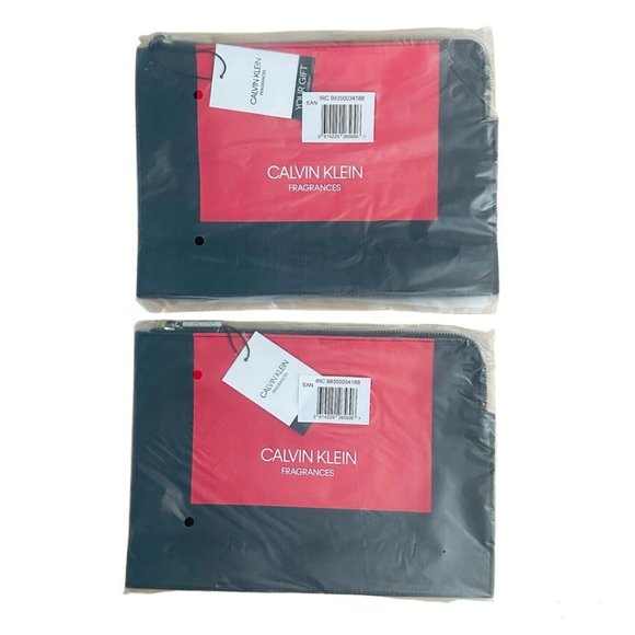 Calvin Klein Handbags - Calvin Klein Fragrances Zip Pouches Makeup Bags Travel Toiletry Bags Set Of 2